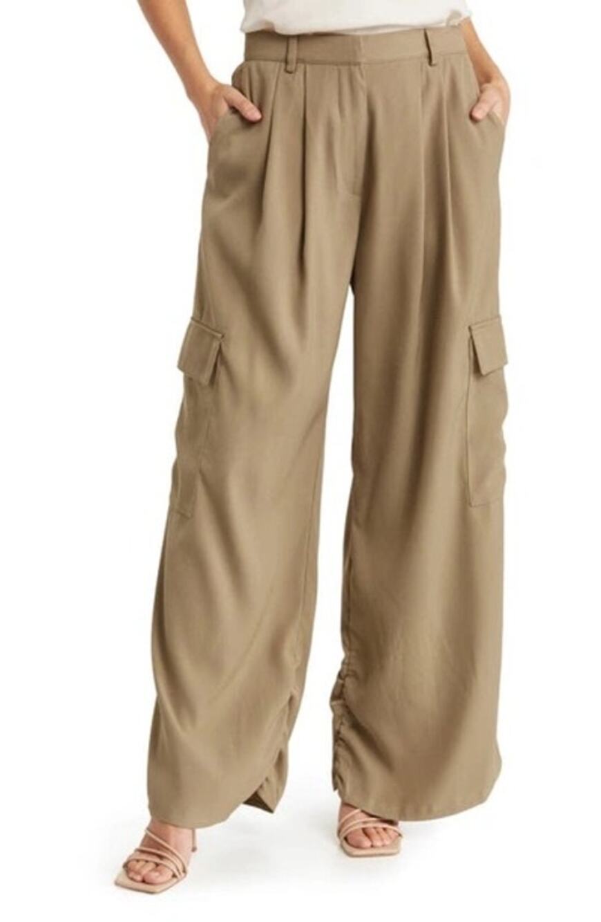 19 Cooper High Waist Baggy Cargo Pants in Khaki NWT Womens M y2k Utility Grunge